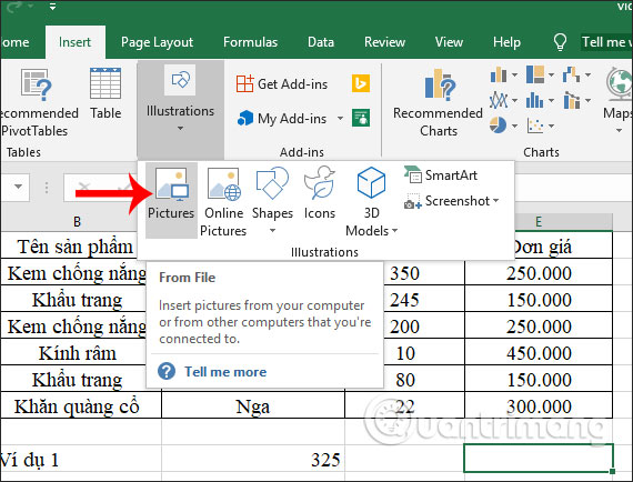 Cách cố định ảnh chèn trong Excel