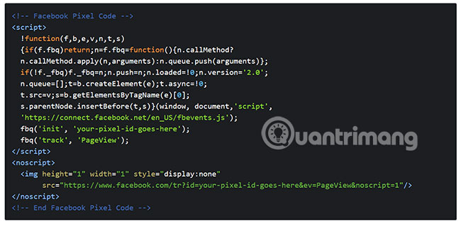 Tracking pixel trên web