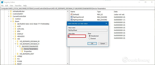 Click đúp vào FlipFlopWheel DWORD
