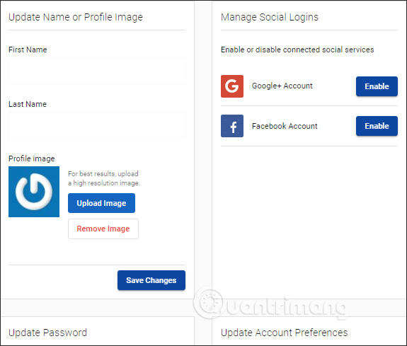 Thiết lập tài khoản