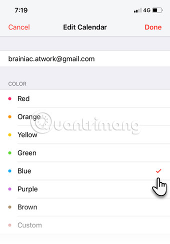 Thêm mã màu cho các lịch Google được đồng bộ hóa