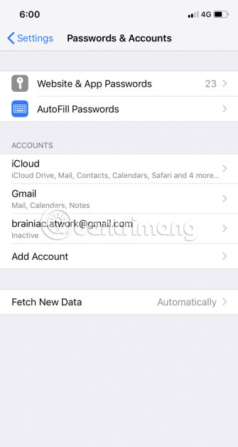 Chọn Add Account