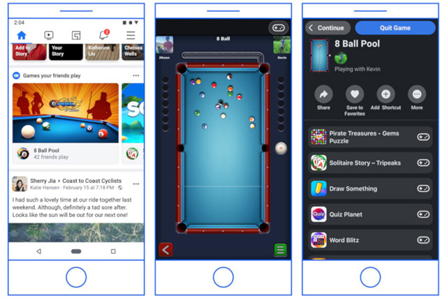 Các game sẽ được chuyển qua "Gaming tab” trên ứng dụng Facebook