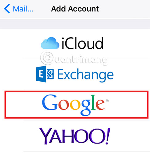 Thêm tài khoản Google