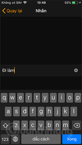 Đặt tên báo thức