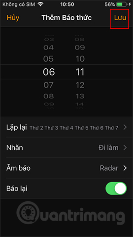 Lưu báo thức