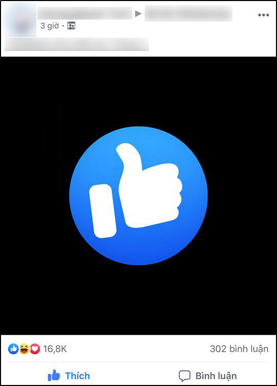 Khi nhấn đúp vào bức ảnh có nền đen trên Facebook xuất hiện biểu tượng Like