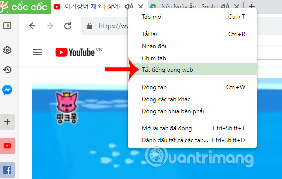 Tắt tiếng cho tab