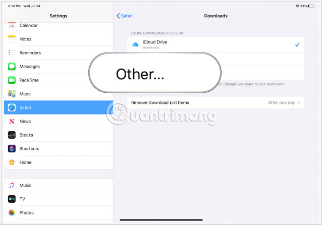Nhấn vào Other…