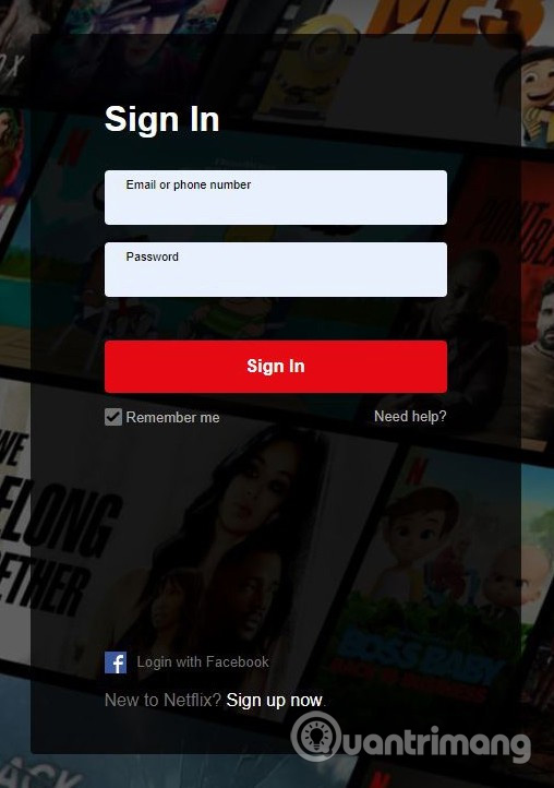 Nhập địa chỉ email và mật khẩu