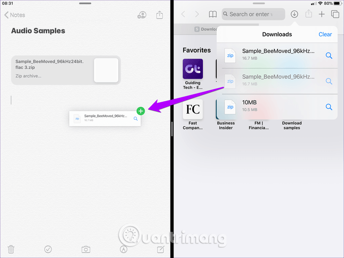 Tính năng kéo và thả