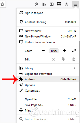 Truy cập giao diện cài tiện ích