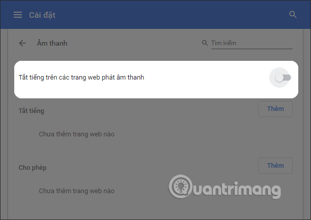 Tắt toàn bộ âm trên Chrome