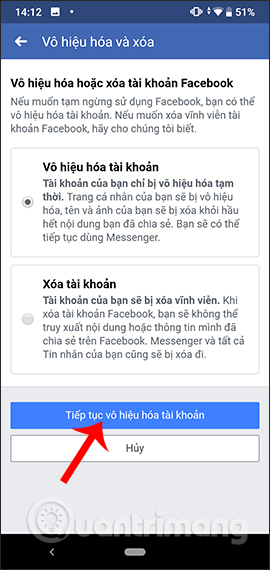 Hướng dẫn xóa Facebook tạm thời, vĩnh viễn trên Android - Ảnh minh hoạ 6