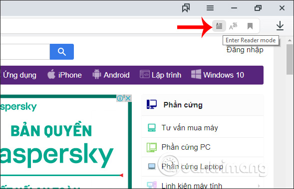Chế độ Read mode