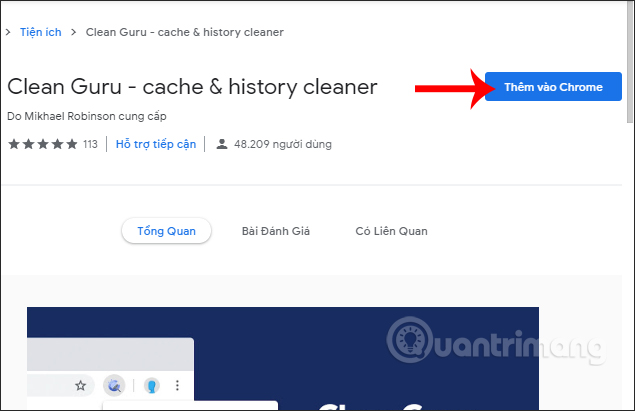 Cài đặt tiện ích từ Chrome Store