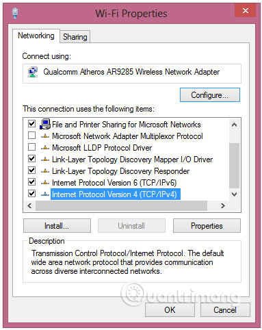 Chọn Internet Protocol Version 4 (TCP/IPv4)