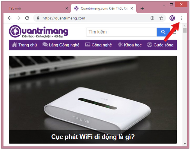 Click chọn biểu tượng 3 chấm dọc đứng