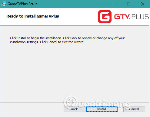 Bắt đầu cài đặt GameTV Plus
