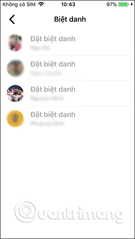 Chọn thành viên muốn đổi