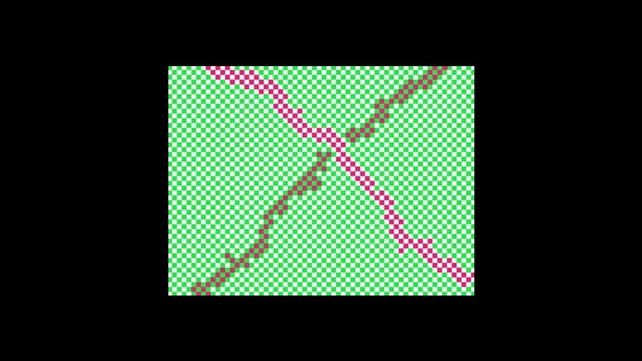 Hãy nhìn thật kỹ vào hai đường chéo màu hồng trong bức ảnh này