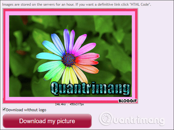 Tải ảnh có chữ động