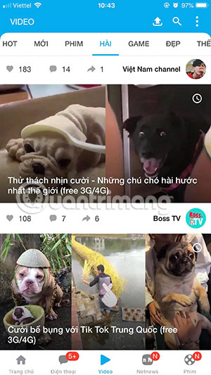 Chọn video để chia sẻ trên Mocha