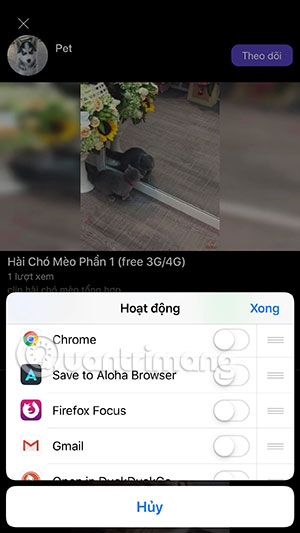Chia sẻ video Mocha qua Messenger
