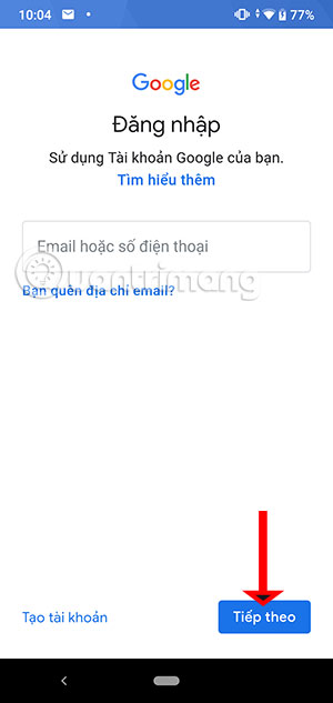 Ghi tài khoản Google mới
