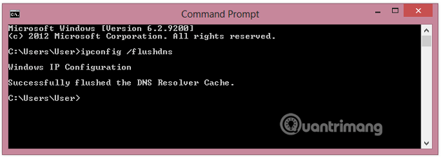 Nhập câu lệnh vào cửa sổ Command Prompt