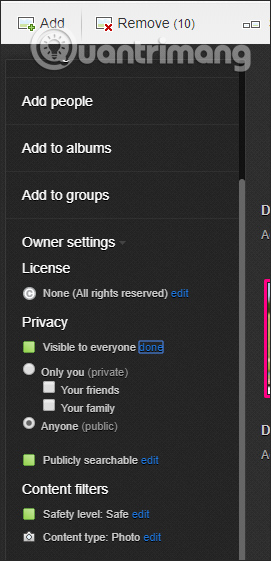 Chọn chế độ hiển thị ảnh