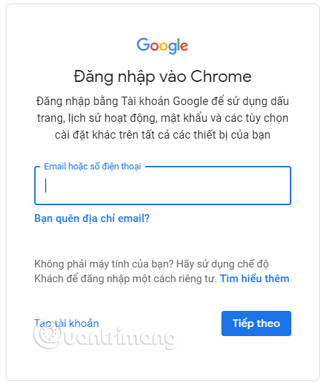 Website Quantrimang.com ở chế độ ẩn danh