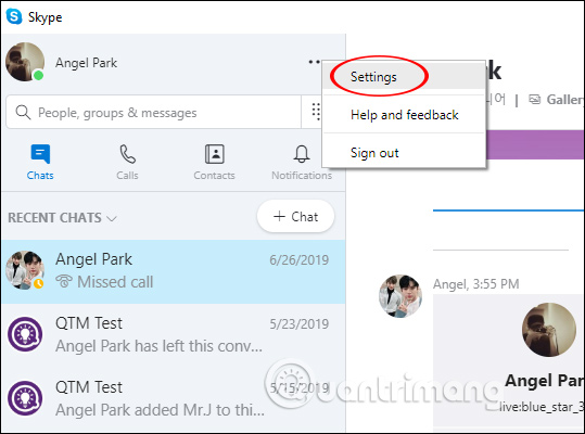 Cài đặt tài khoản