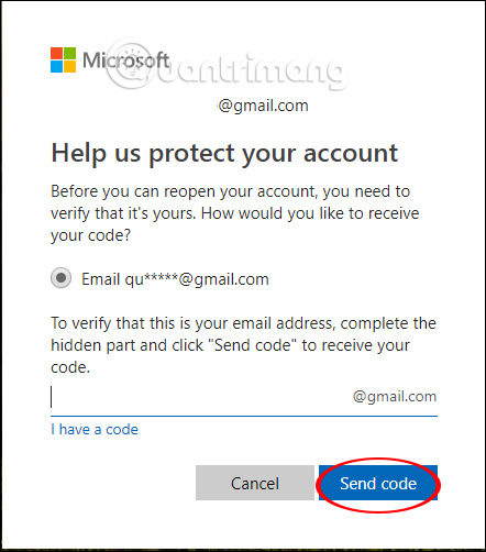 Gửi lại mã xác minh