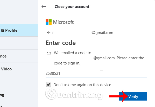 Nhập mã số xác minh