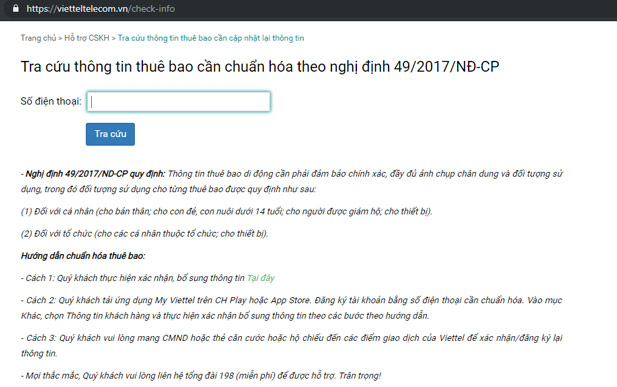 Cổng thông tin chính thức của Viettel Telecom