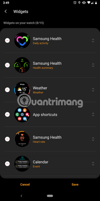 Đi tới Apps > Menu > Reorder
