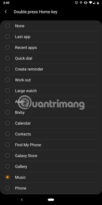 Cài đặt nằm trong ứng dụng Galaxy Wearable ở Advanced > Double press Home key