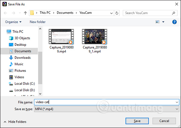 Lưu đoạn video mới