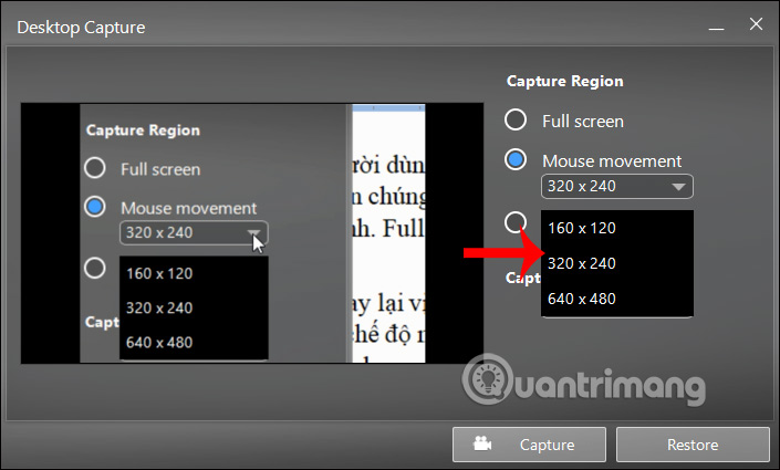 Chế độ quay vị trí chuột