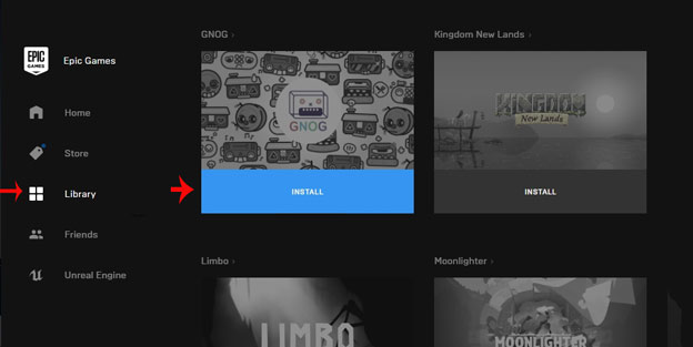 Nhấn nút Install ở dưới ảnh đại diện của "GNOG"