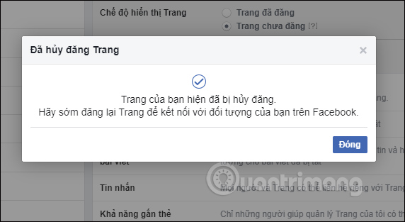 Chế độ ẩn Fanpage