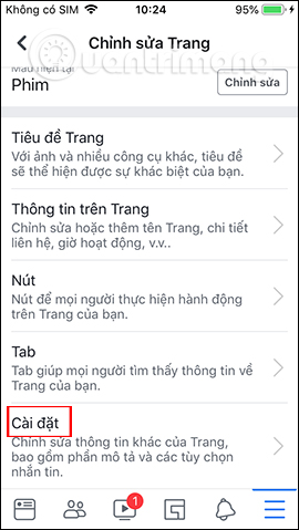 Cài đặt chung Fanpage