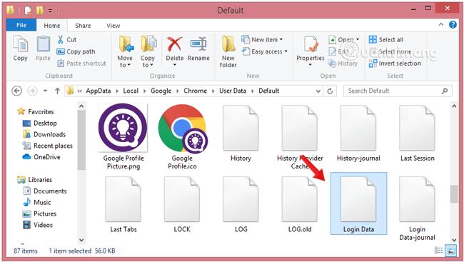 Toàn bộ password của người dùng đều được lưu thành 1 file gọi là Login Data