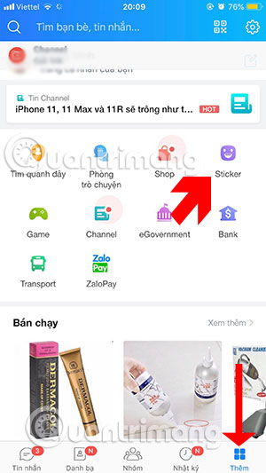 Chọn sticker 