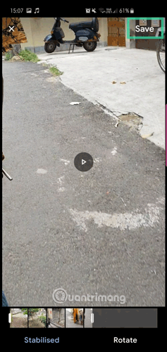 Sau khi nó hiển thị Stabilized, chạm vào Save