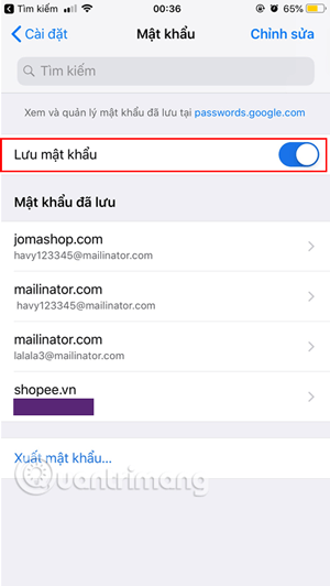 Chuyển đổi thanh trượt sang ON hoặc OFF để kích hoạt hoặc vô hiệu hóa tính năng này.