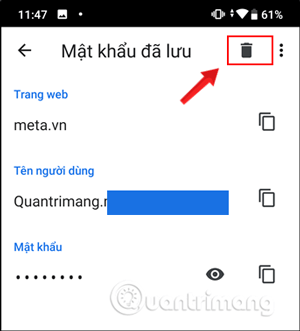 How to delete saved passwords on Chrome browser on Android devices