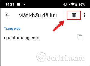 Cách hoàn tác tùy chọn "Không bao giờ lưu mật khẩu" trên trình duyệt Chrome ở thiết bị Android