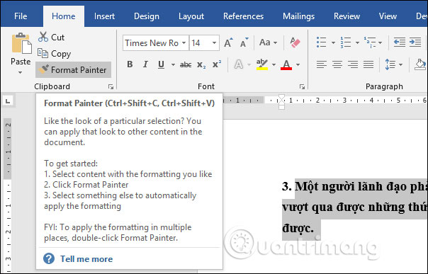Cách Sao Chép Nhanh Định Dạng Đoạn Văn Word - Quantrimang.Com